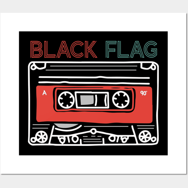 Graphic Black Flag Proud Name Flower Birthday 70s 80s 90s Vintage Styles Wall Art by Skateboarding Flaming Skeleton